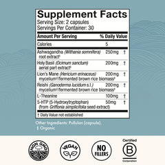 Host Defense MycoBenefits Mood capsules closeup highlight smooth capsules.