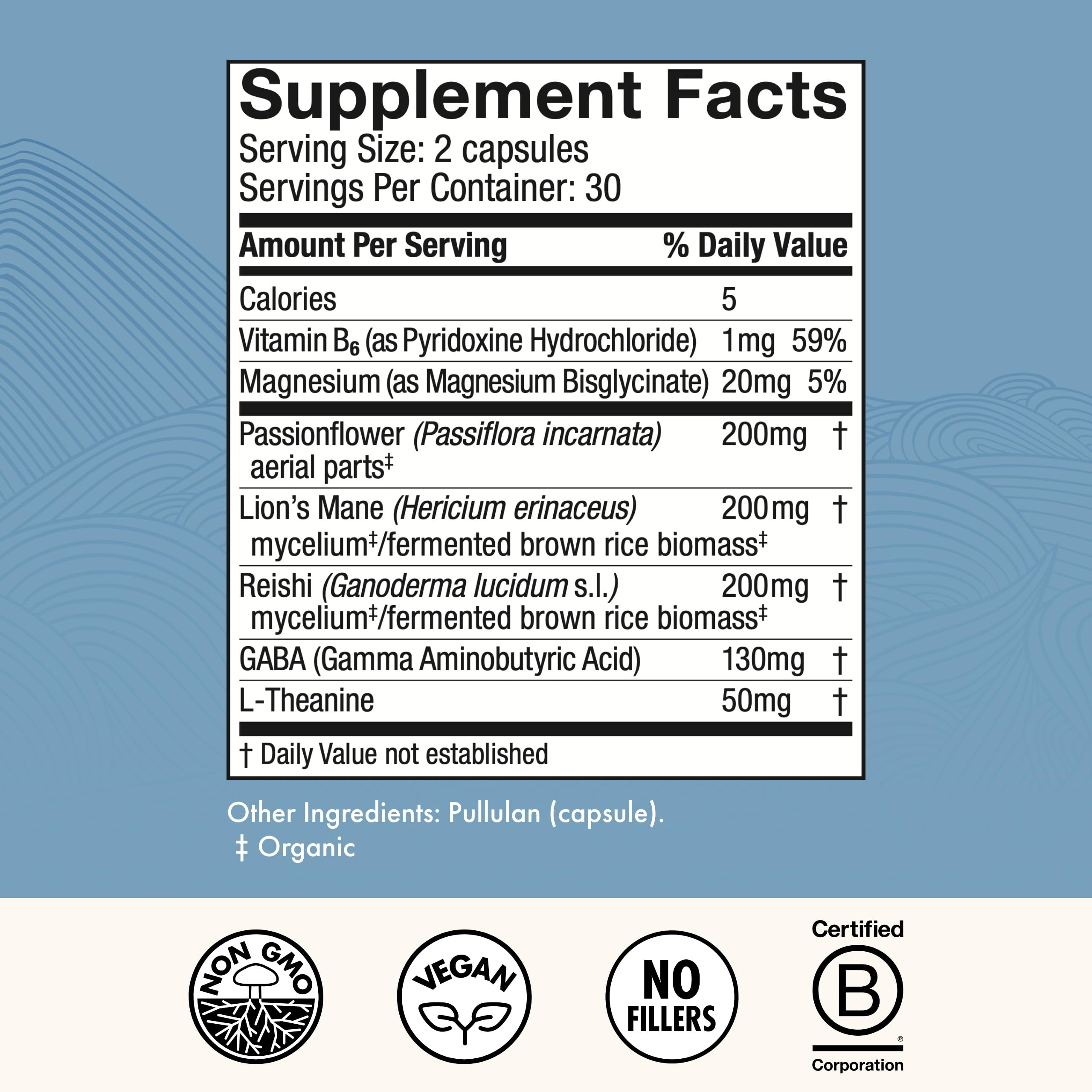 Close-up of Host Defense MycoBenefits Sleep capsules showing texture