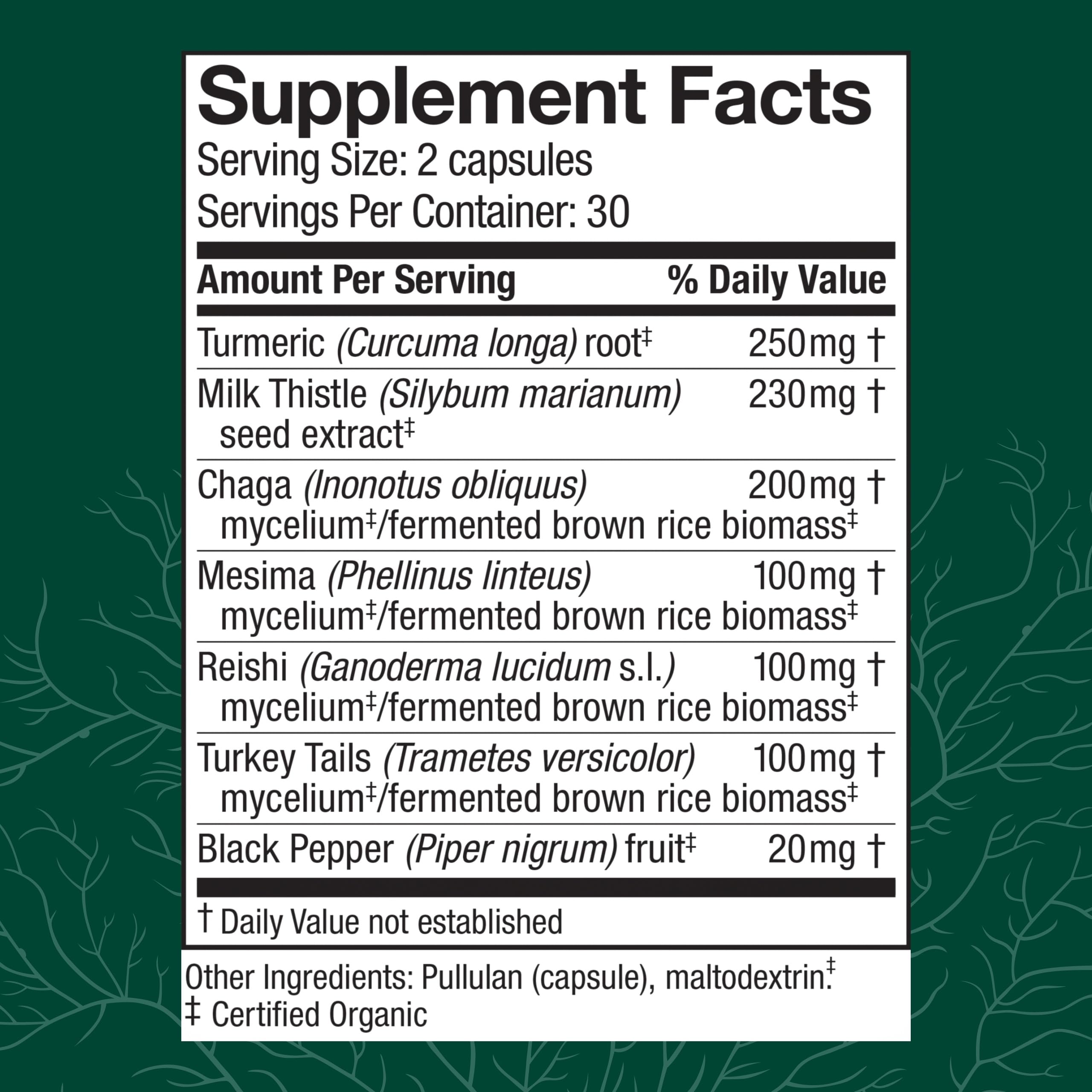 Close-up of Host Defense Liver Capsules for easy daily intake.