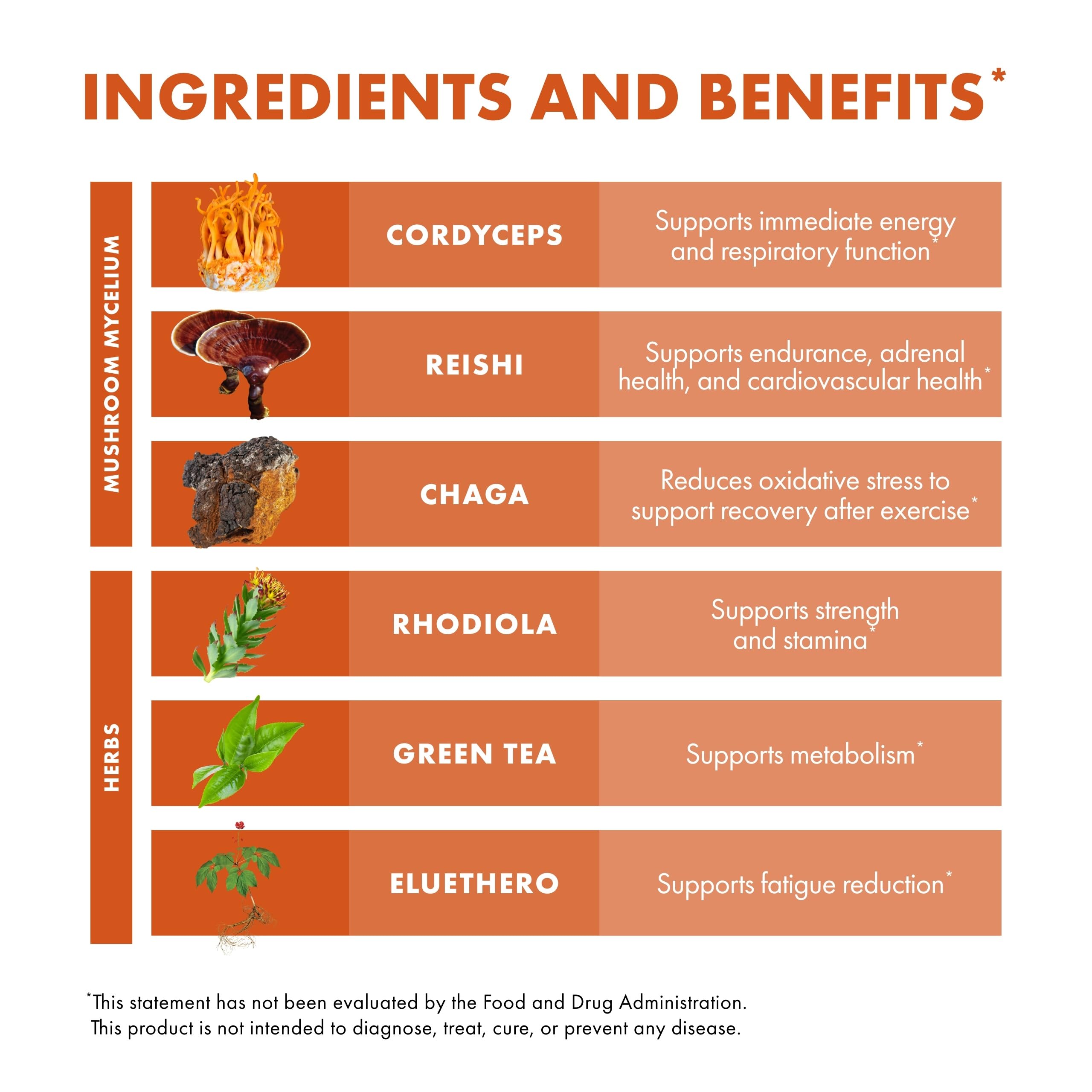 Host Defense MycoBotanicals organic mushroom mycelium on rice substrate for potency.