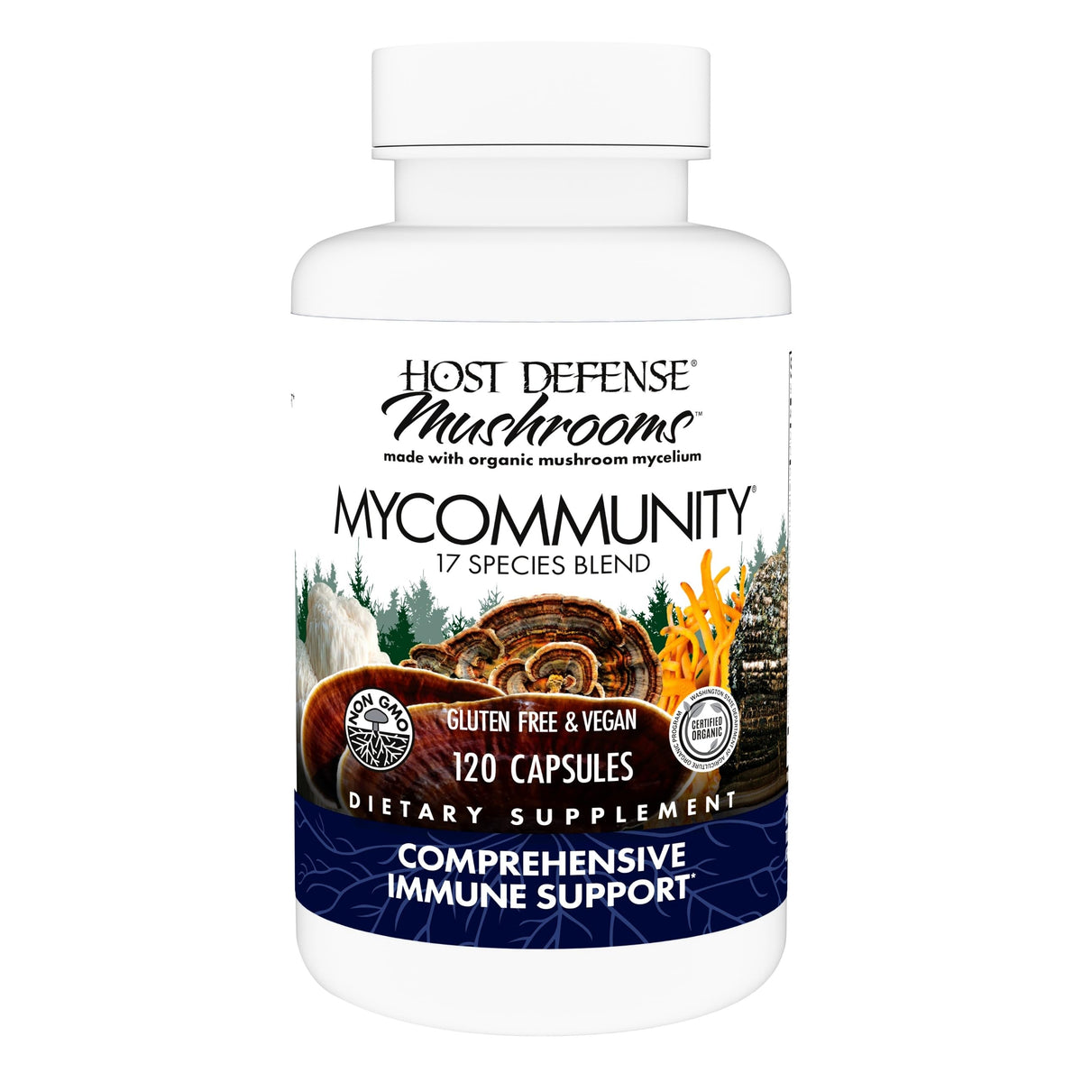 Host Defense MyCommunity Capsules bottle for daily immune support