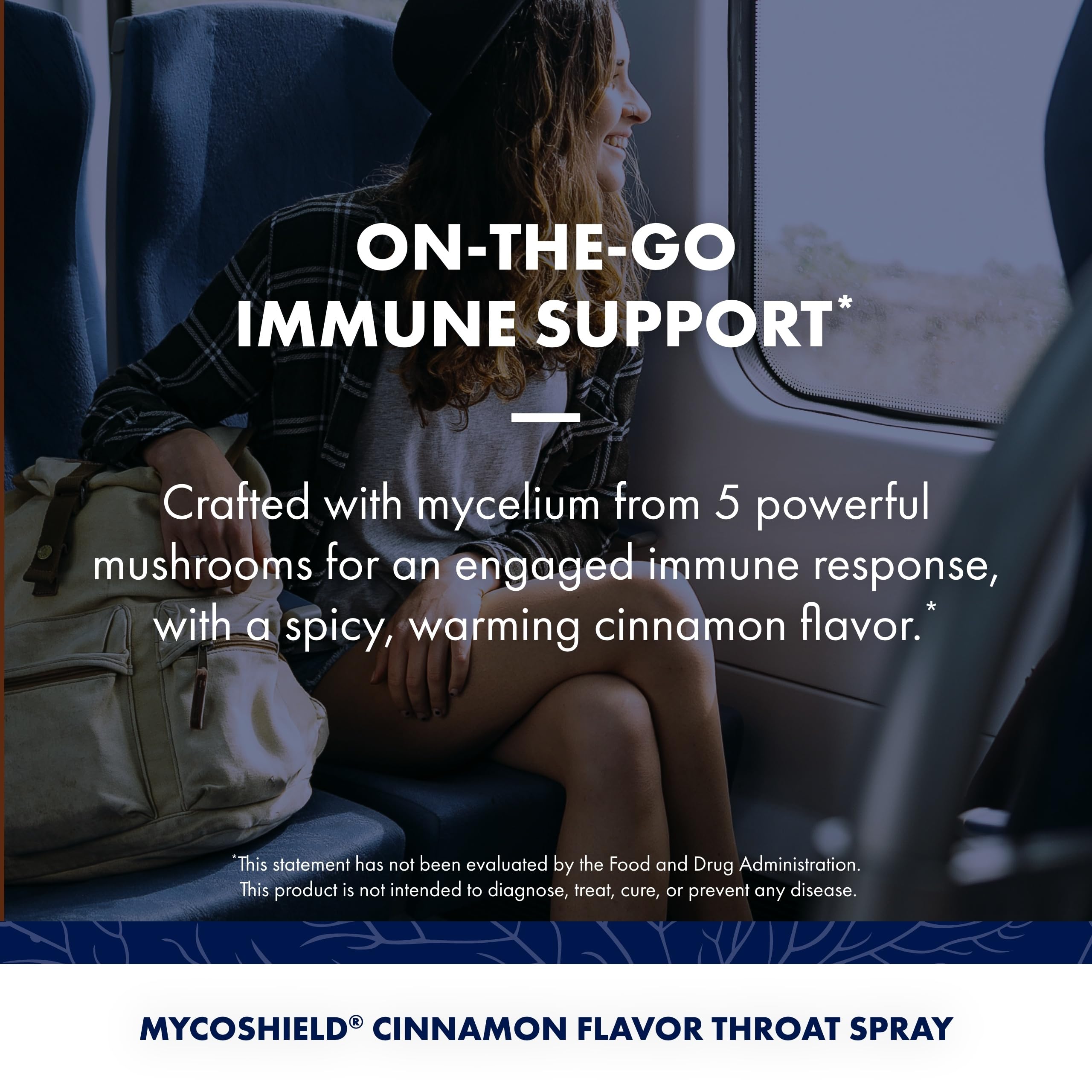 Cinnamon flavor MycoShield bottle presentation for flavor-forward use
