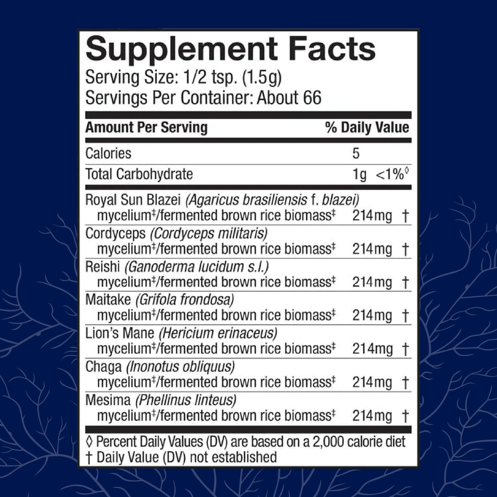 Stamets 7 powder spoon dispensing for easy daily dosing