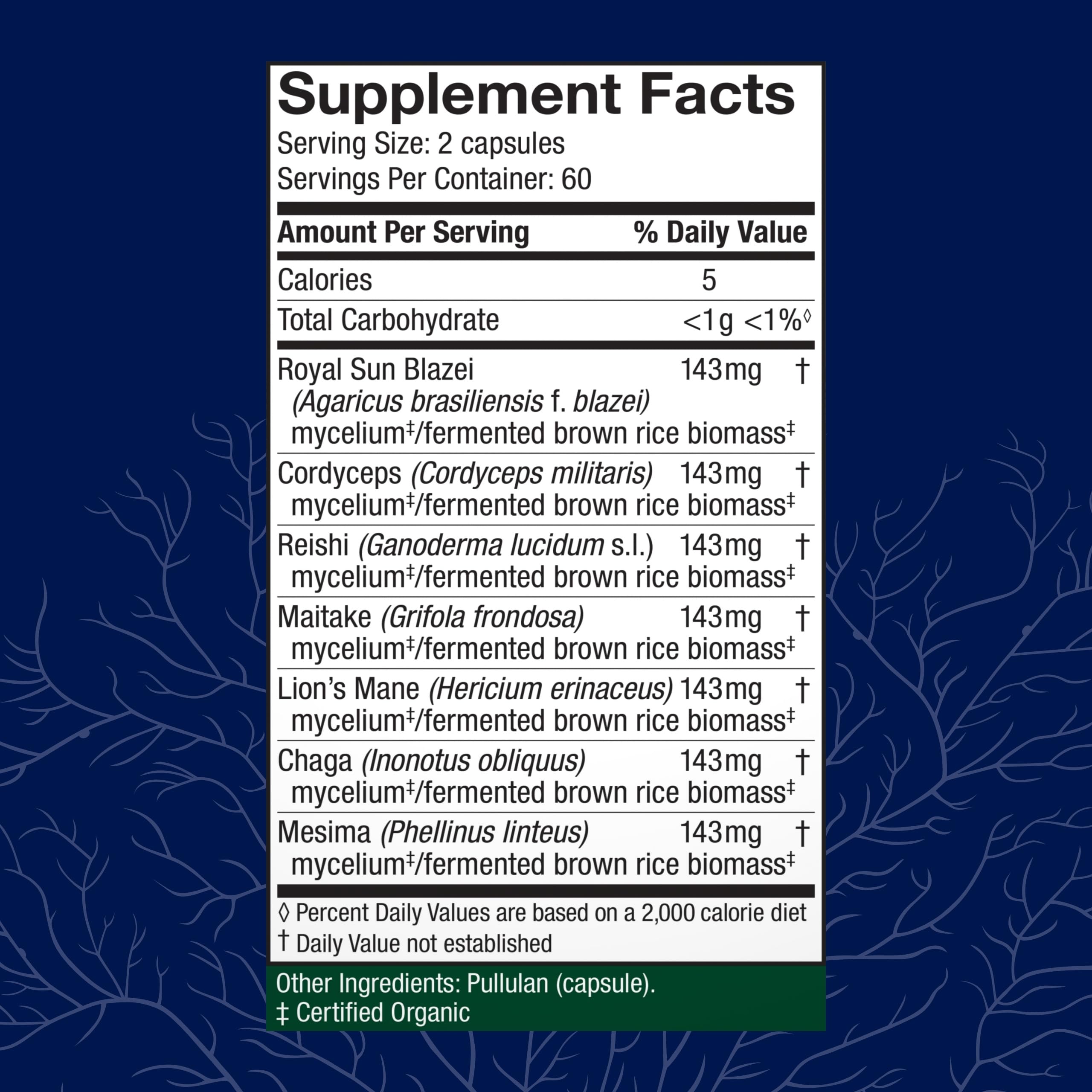 Host Defense Stamets7 capsules closeup highlighting vegan supplement form.