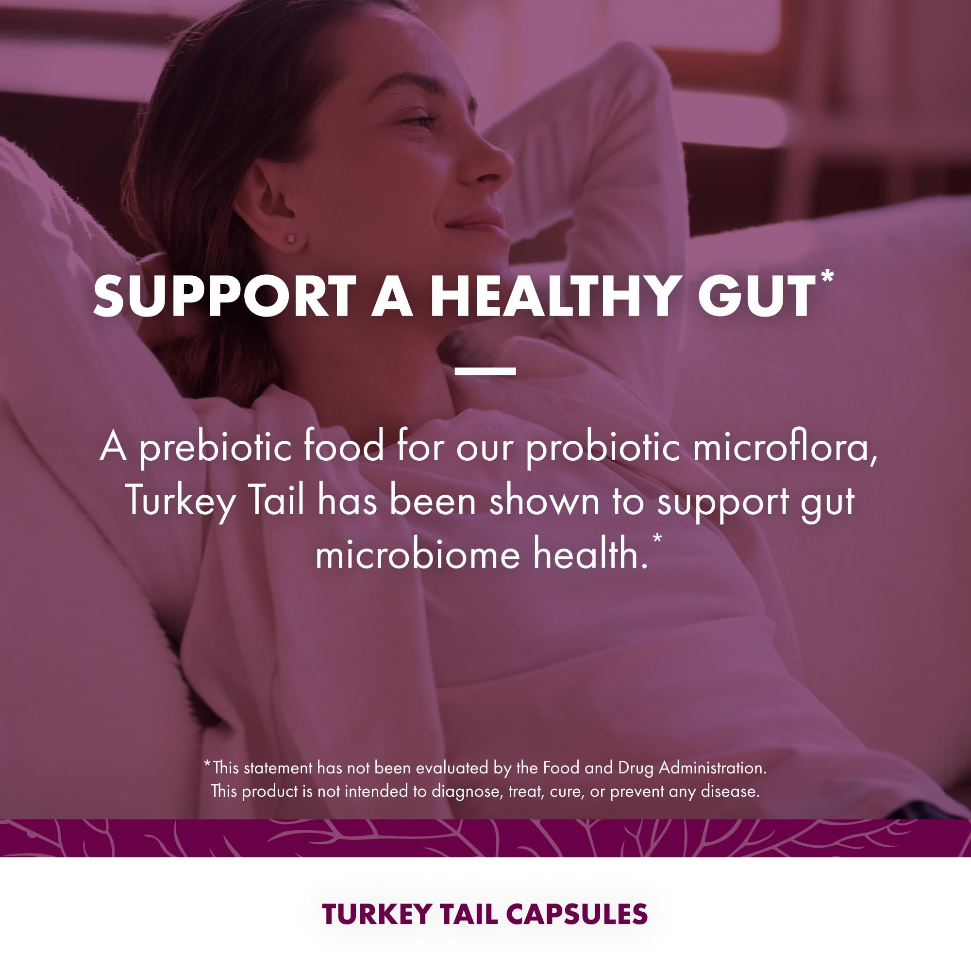 Host Defense Turkey Tail capsules packaging feature highlighting digestive balance
