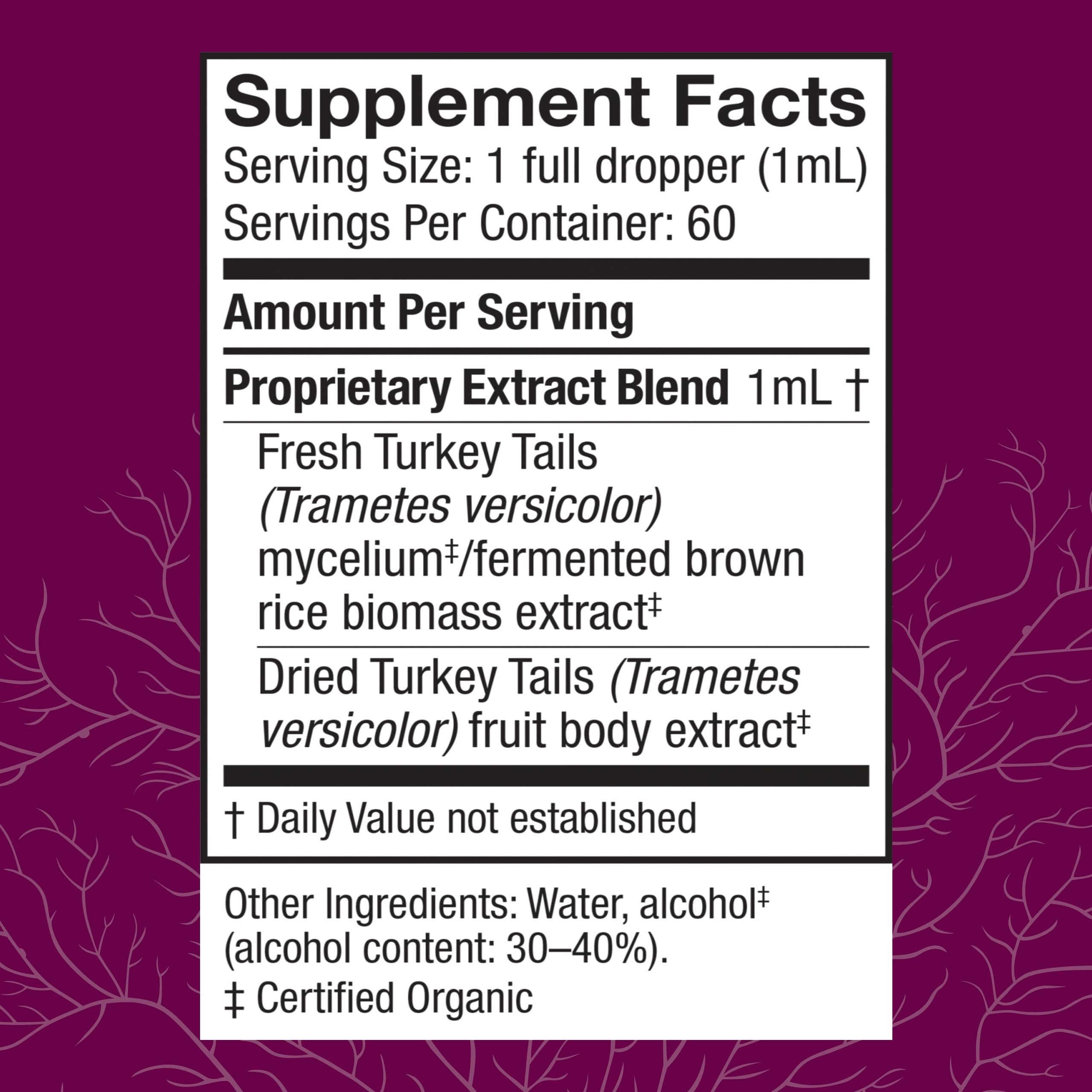 Host Defense Turkey Tail Extract dropper in use for dosing.