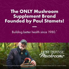 Host Defense Turkey Tail extract with prebiotics nourishing gut microbiome.