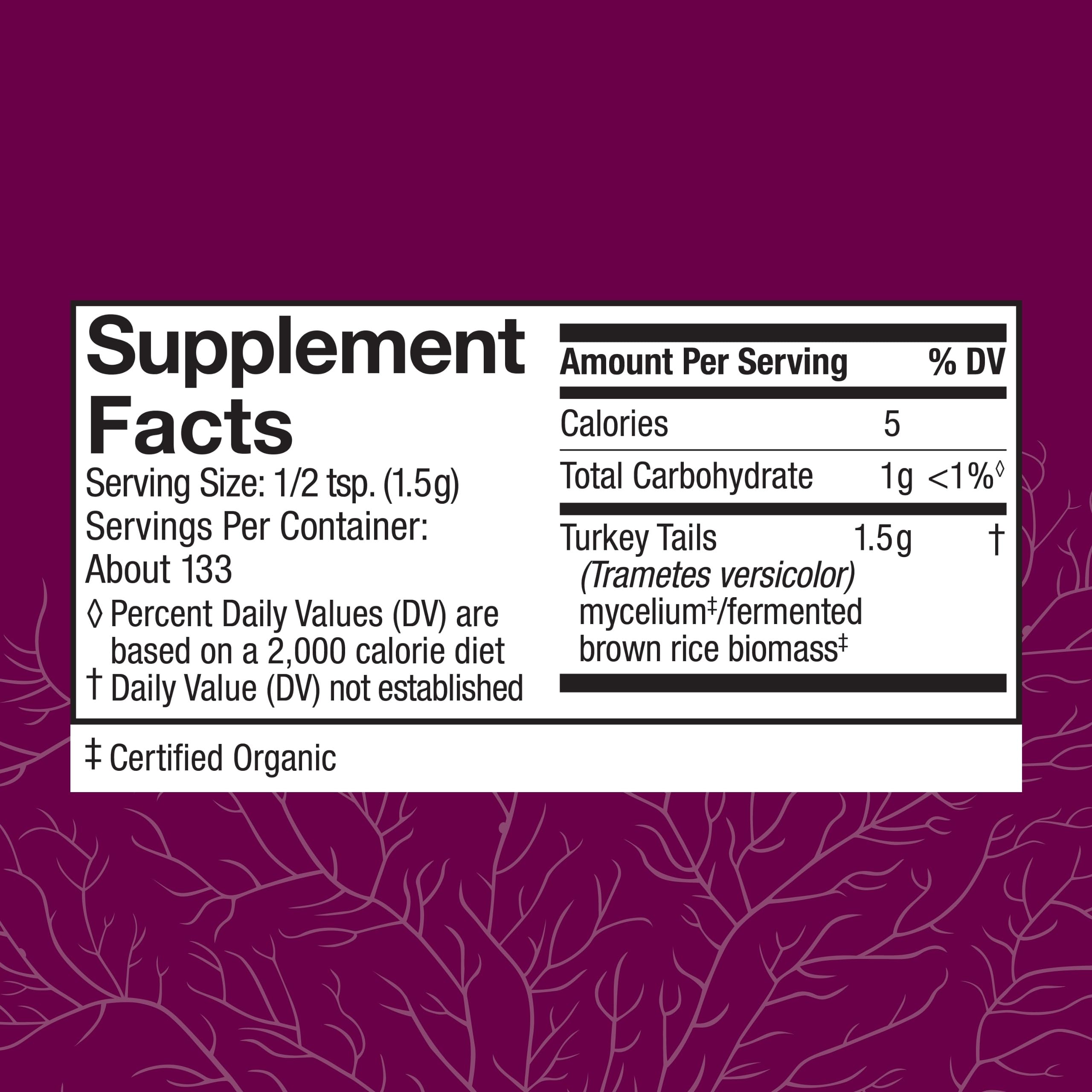 Host Defense turkey tail powder scoop enables easy daily measuring for routines.