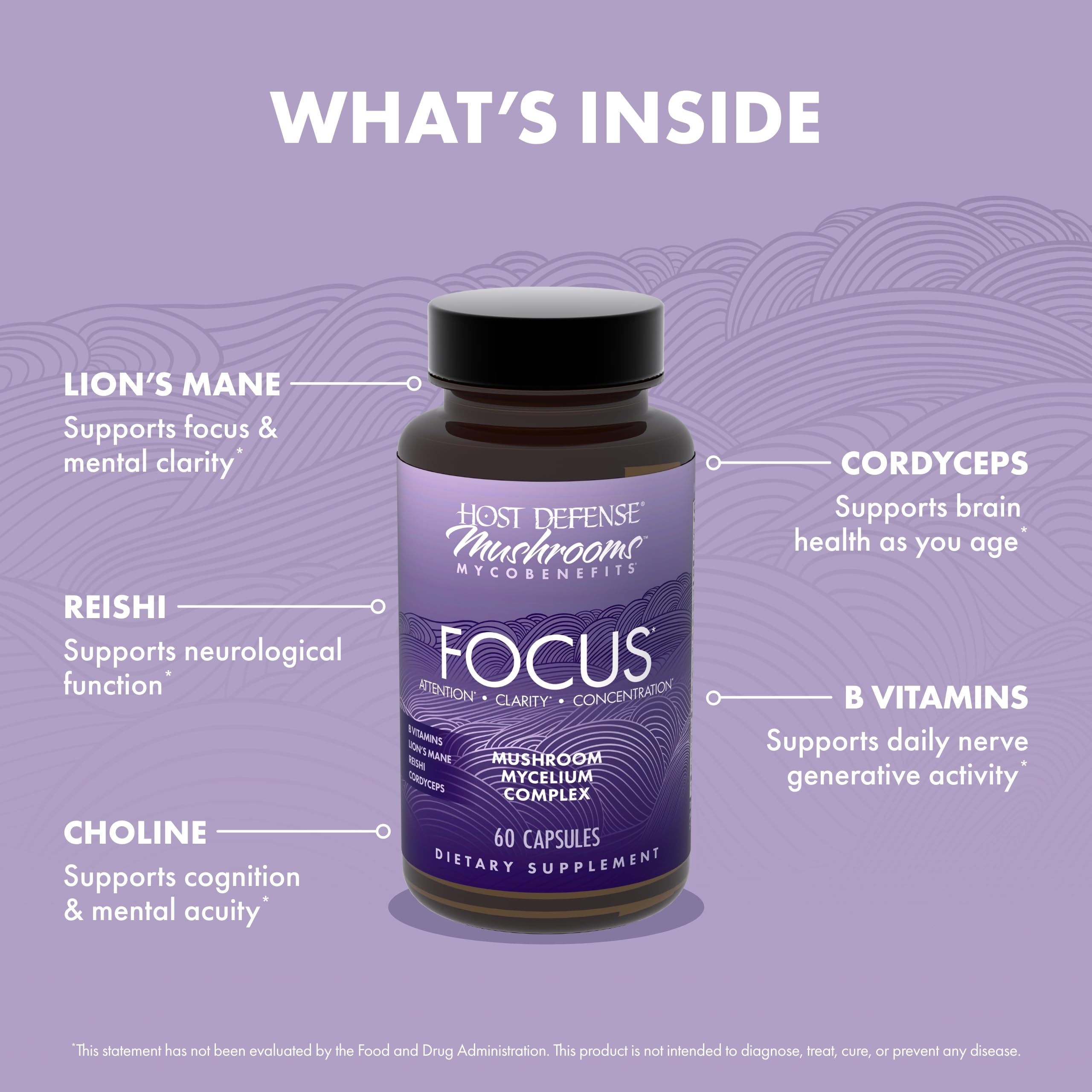 Host Defense packaging highlighting USA-grown non-GMO gluten-free formula