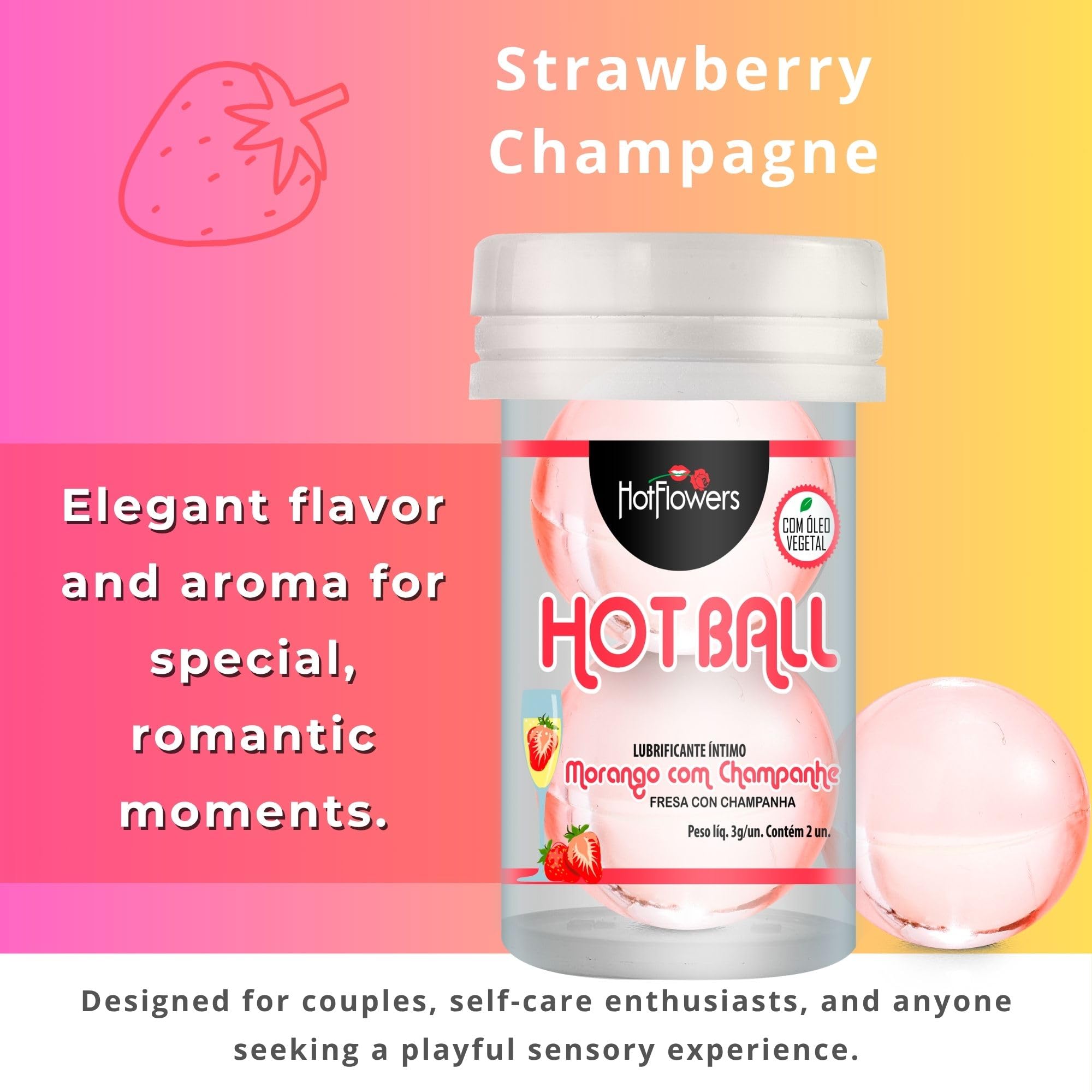Hot Flowers Chocolate massage oil ball with seductive aroma