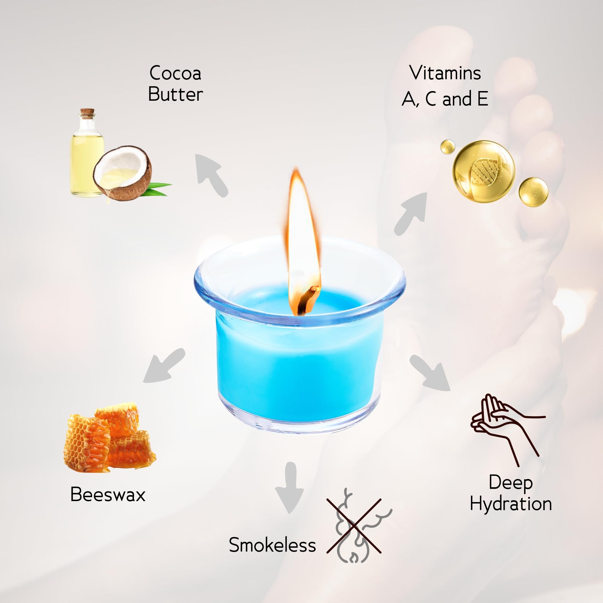 HOT FLOWERS Romance Candle massage oil ready for application on skin