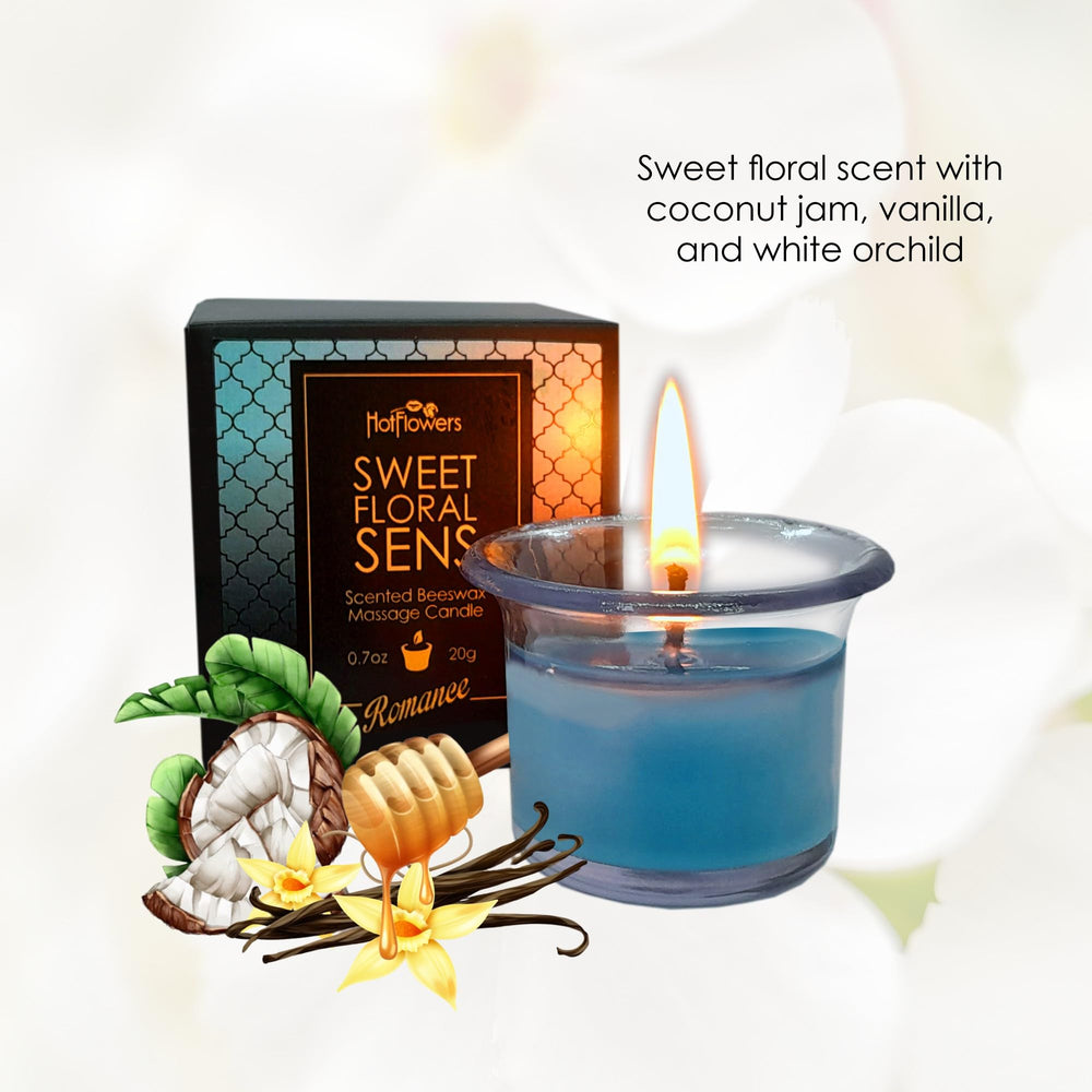 HOT FLOWERS Romance Candle in a cozy room creating calming floral ambience