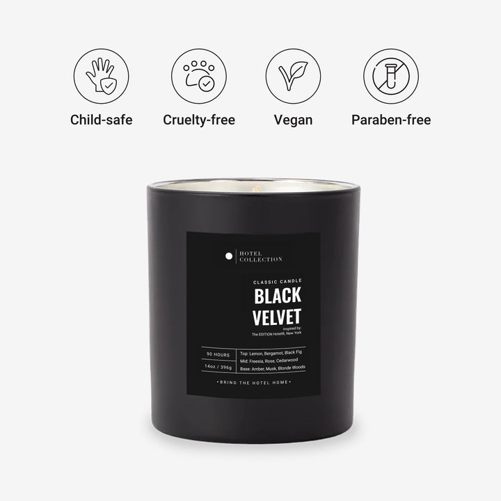 Hotel Collection 14oz candle closeup highlights generous size for rooms and longer burn.