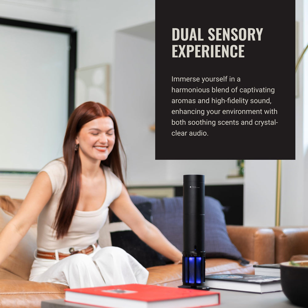 Hotel Collection Acoustic Studio Pro Diffuser with Pro Pod bottles shows exclusive compatibility.