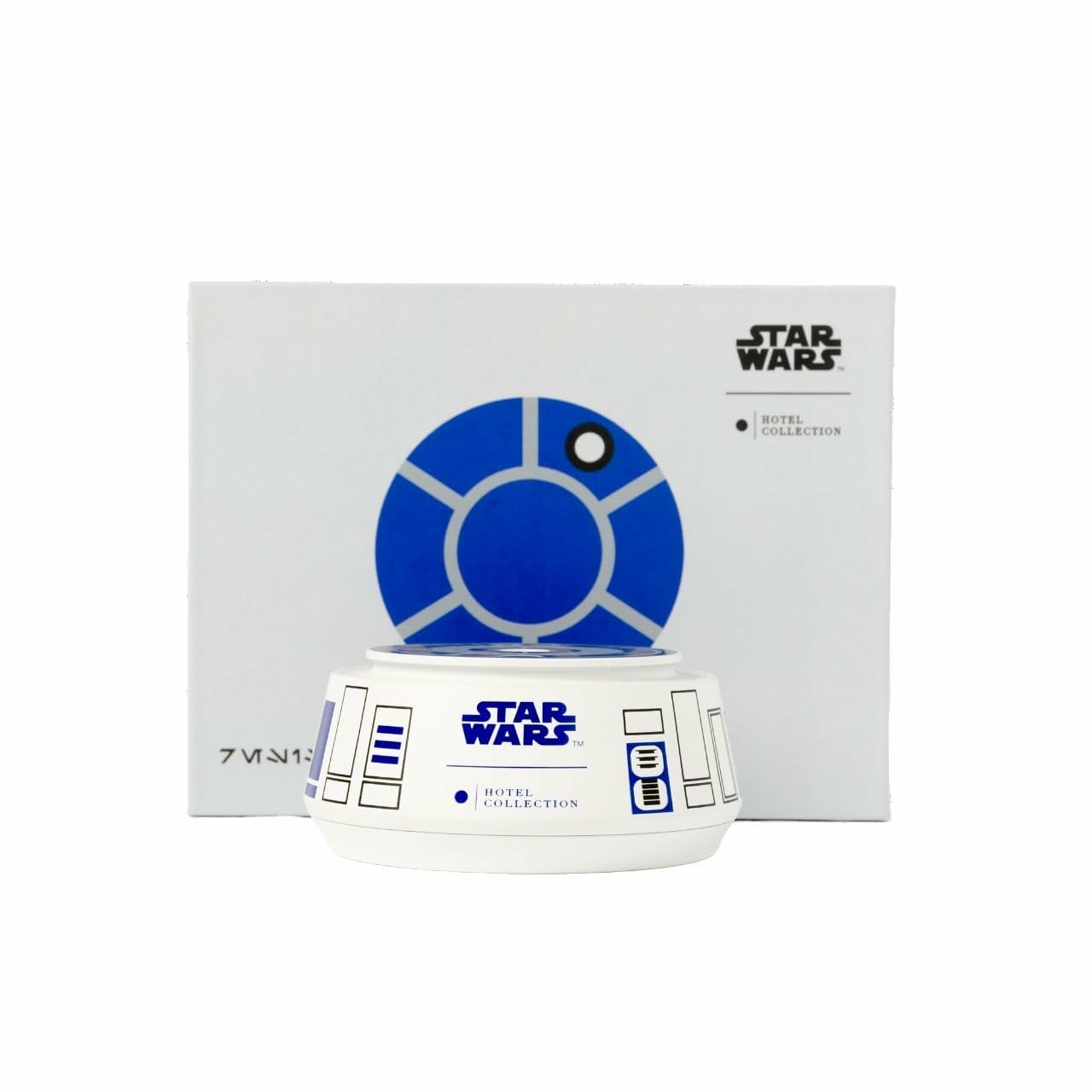 Hotel Collection R2-D2 car diffuser front view showing elegant, compact design for premium in-car fragrance