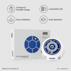 Hotel Collection R2-D2 car diffuser side profile highlighting dashboard integration and style