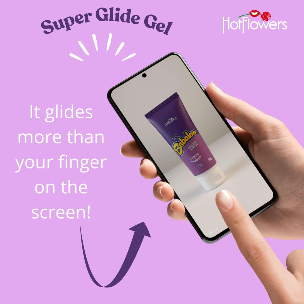 60g HOT FLOWERS Babaloo Glide Gel travel size in packaging.