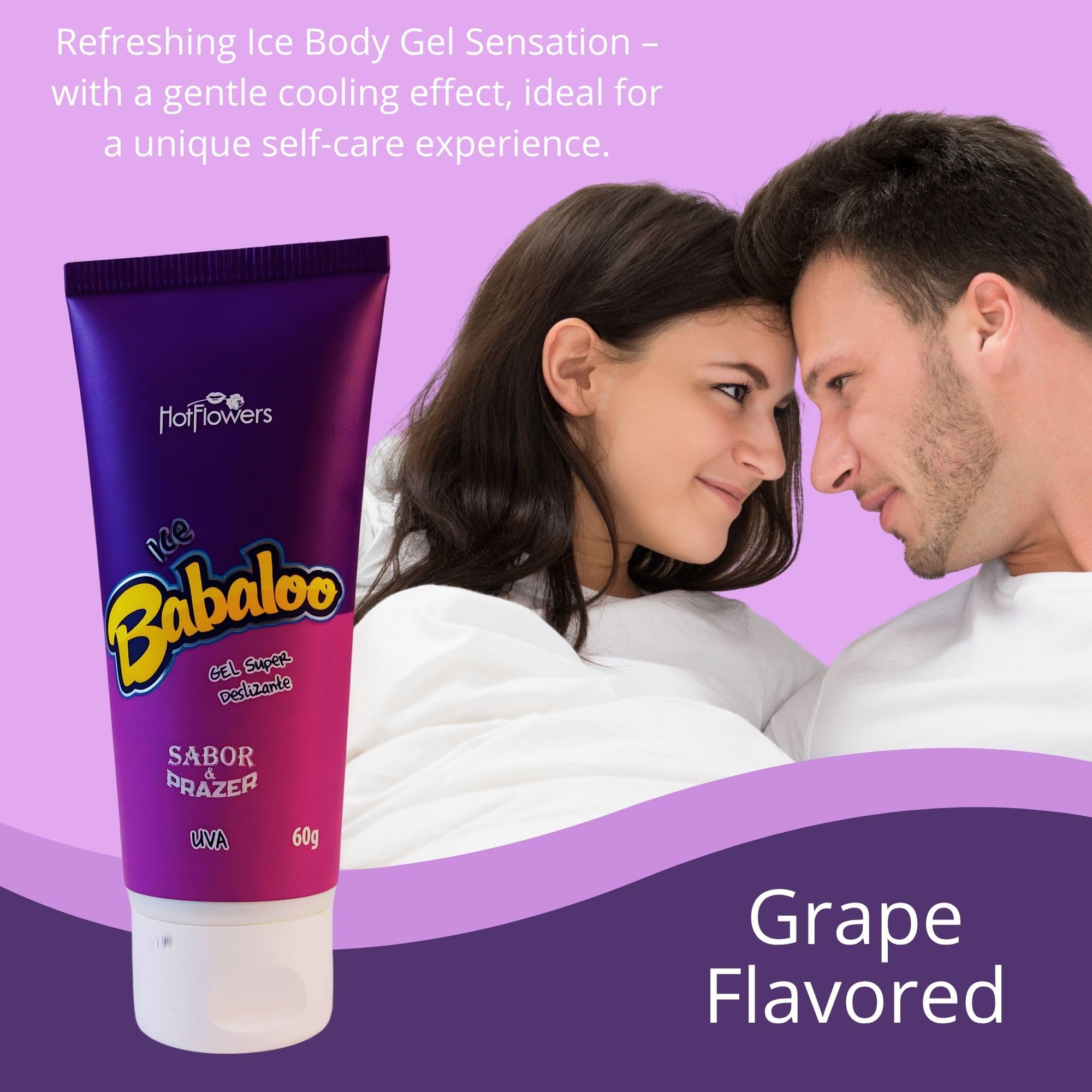 Paraben-free and pH-balanced HOT FLOWERS Babaloo Glide Gel for gentle use.