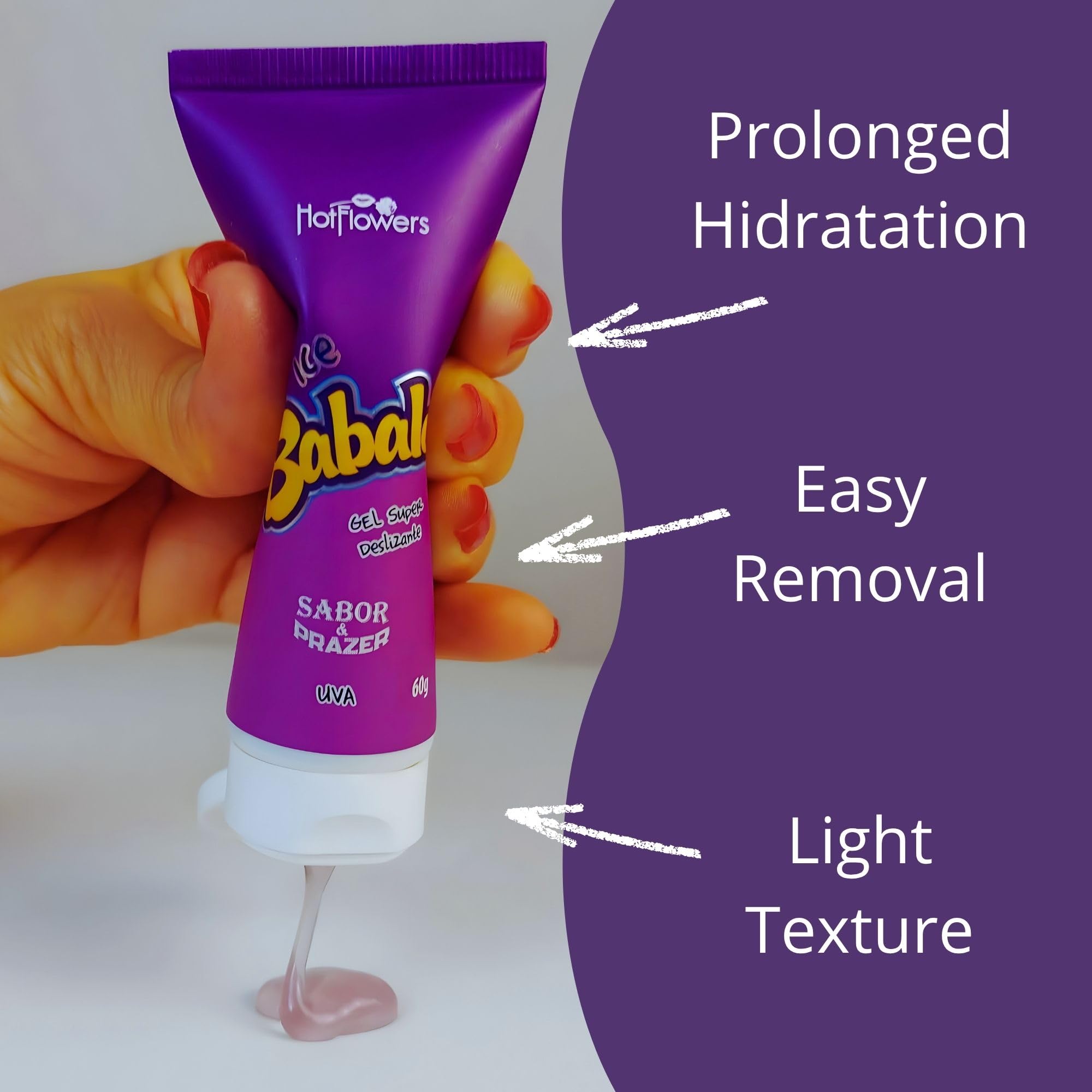 HOT FLOWERS Babaloo Glide Gel smooth non-greasy texture close-up.