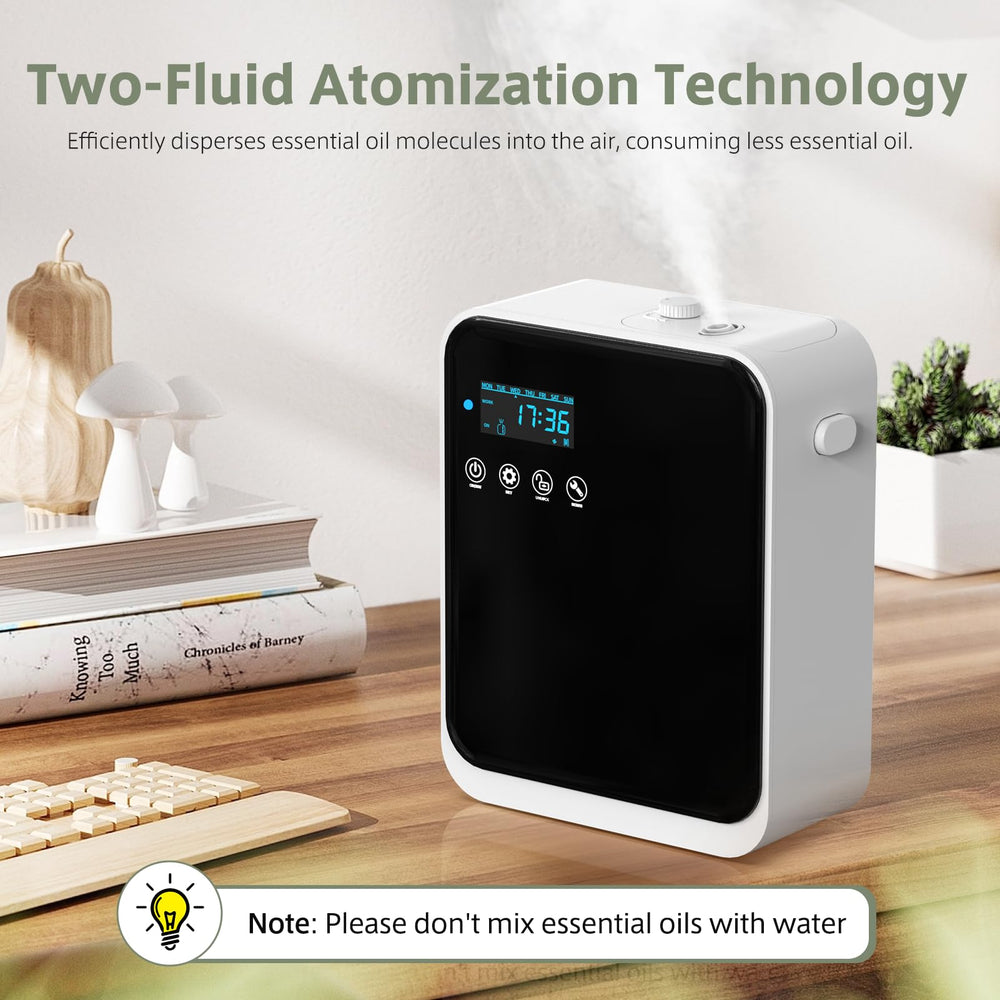 HOTOIQ diffuser with Aroma Buddy app for scheduling.