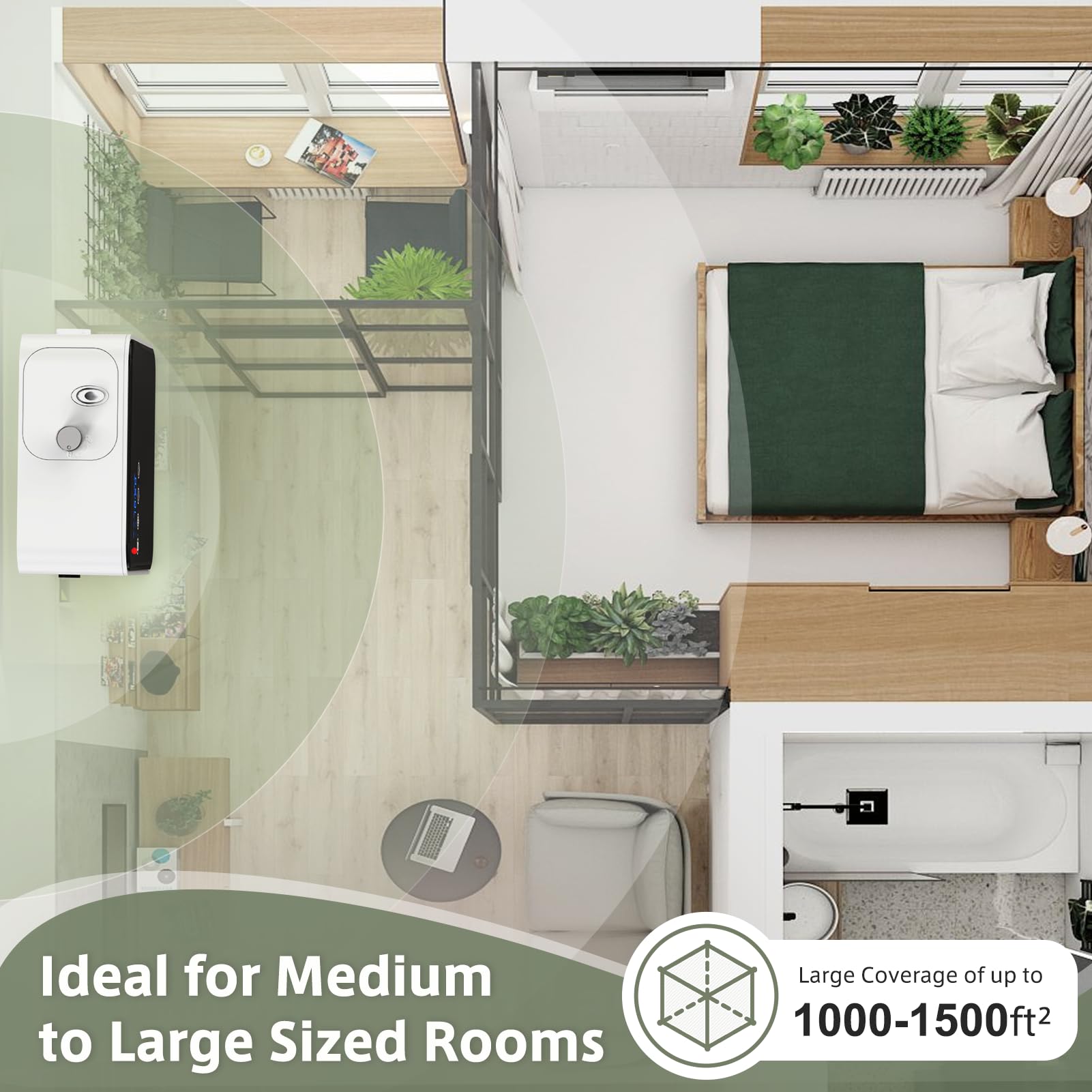HOTOIQ wall mount diffuser for flexible placement.