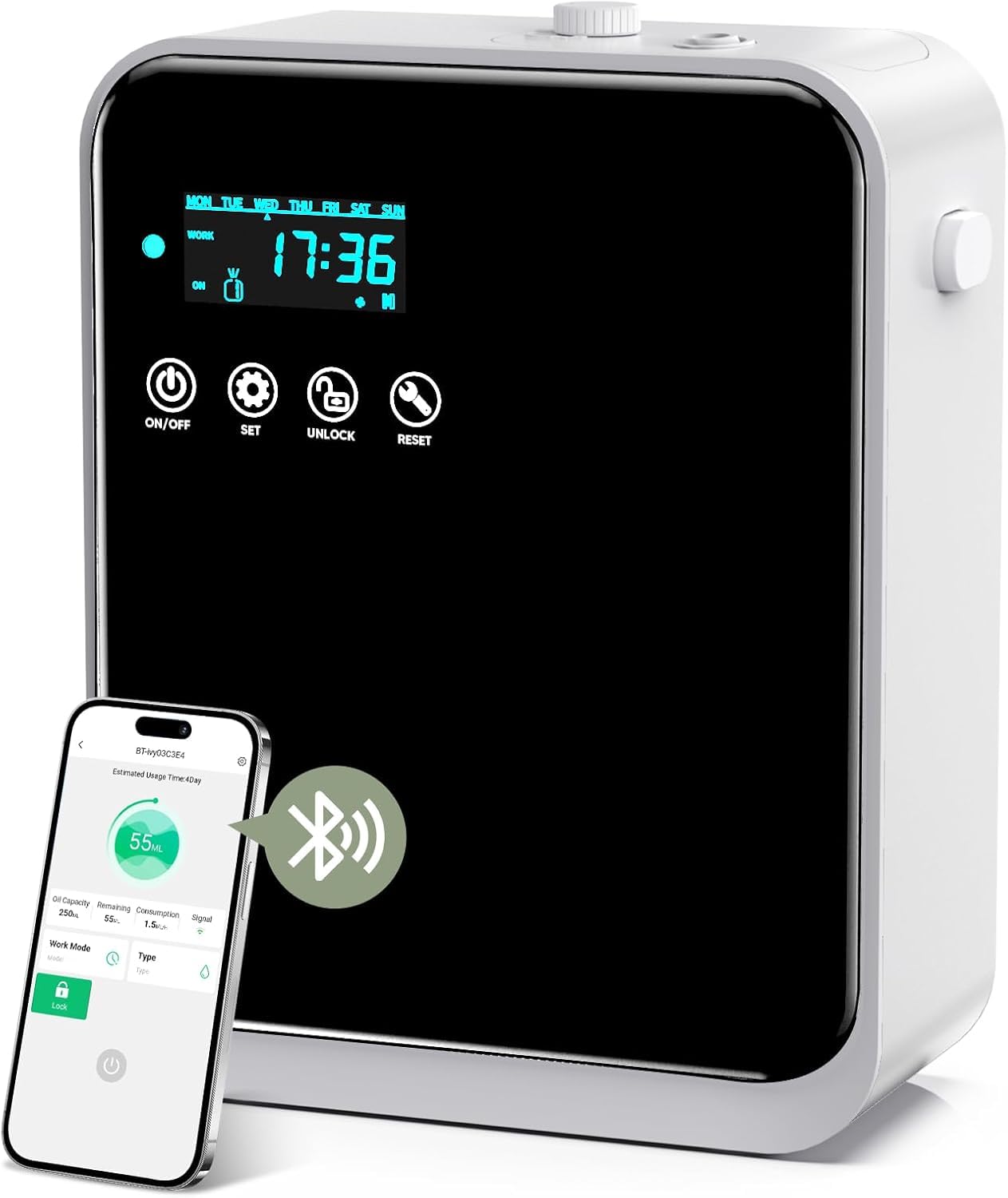 HOTOIQ waterless diffuser demonstrates nebulization technology for pure aroma.