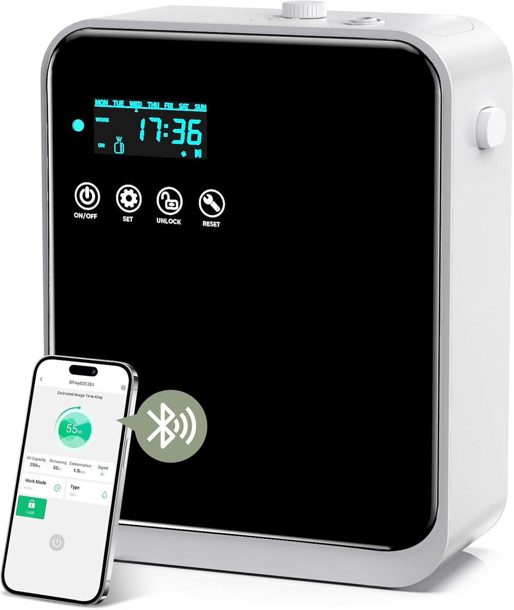 HOTOIQ waterless diffuser demonstrates nebulization technology for pure aroma.