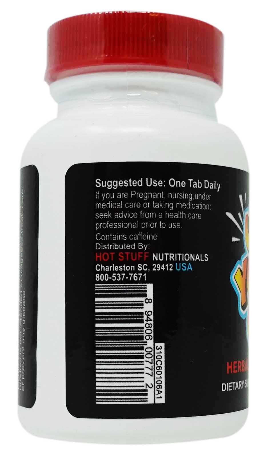 Hotstuff Up Your Gas Herbal Energy Blaster packaging shot highlighting convenient, shelf-stable energy for busy days.