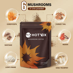 Hotvox Mushroom Coffee powder pour with spoon for easy measuring