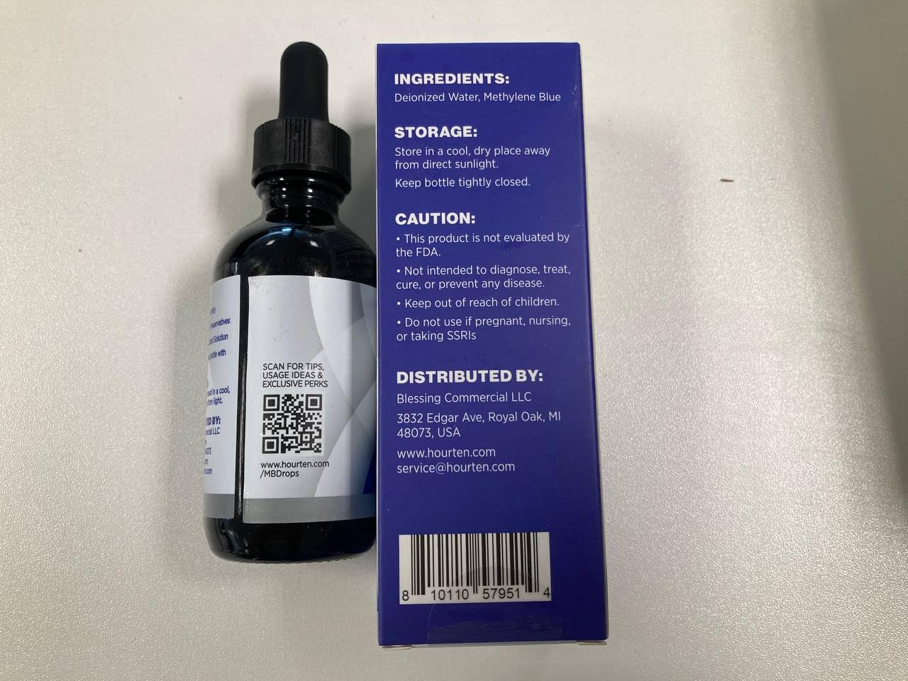 Hourten Methylene Blue Drops precision dropper aids accuracy