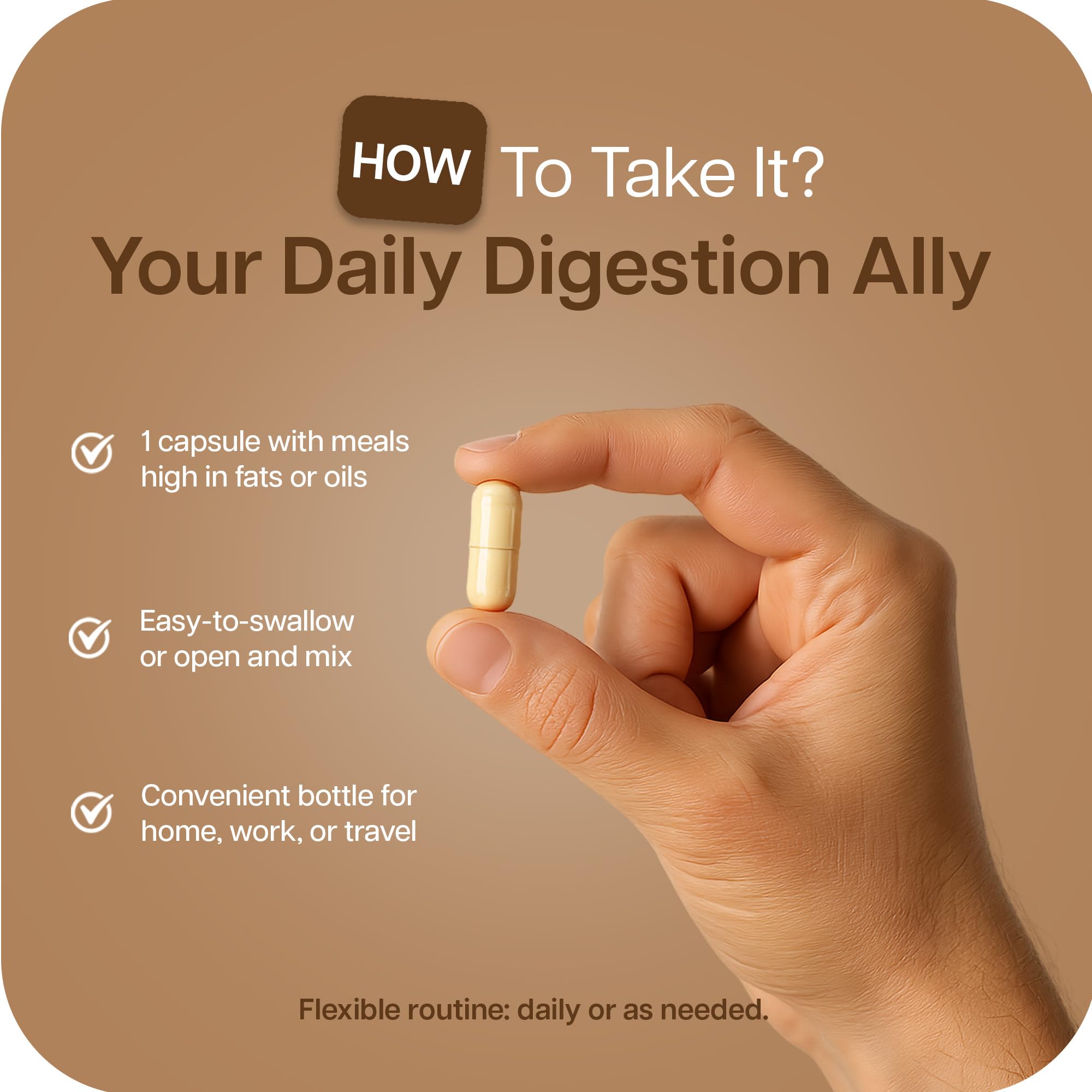 Houston Enzymes Lypazyme close-up shows three-enzyme blend for fat digestion.