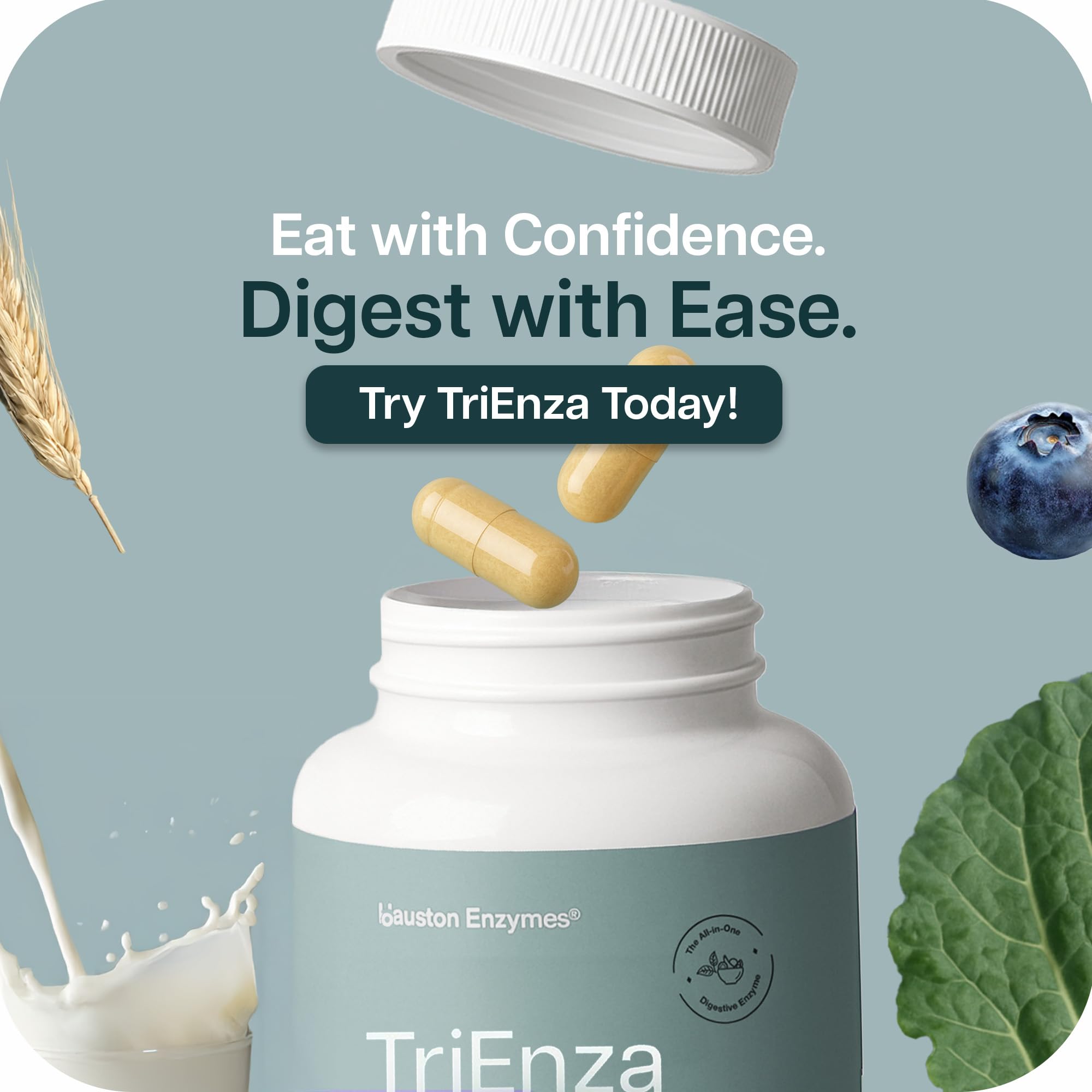 Houston Enzymes TriEnza made-in-usa badge reinforces quality.