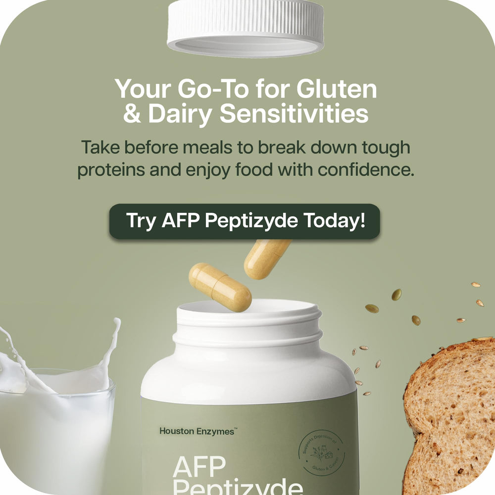 Houston Enzymes AFP Peptizyde wheat-protein focus image for gluten protein digestion.