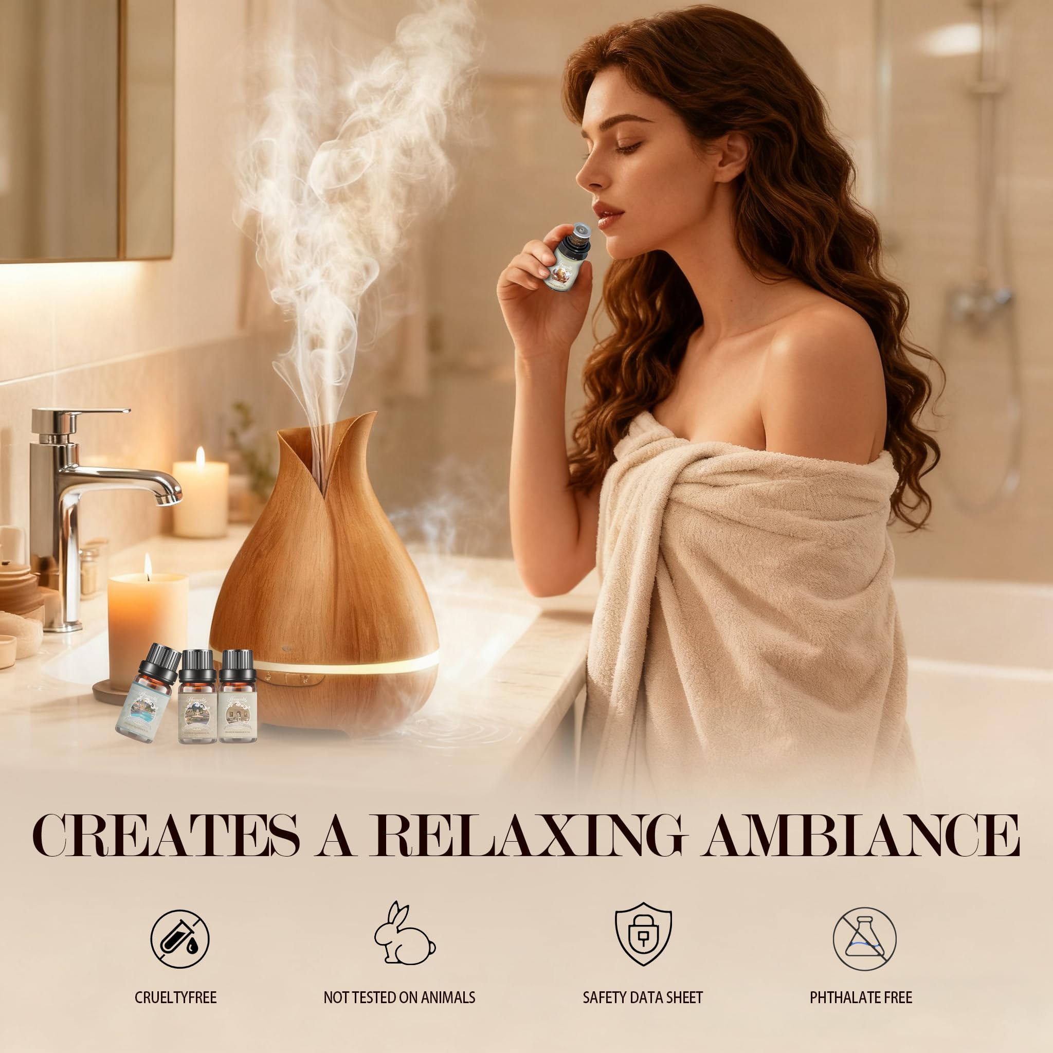 Hovacota Jasmine & Mint essential oil bottle for refreshing home aroma.
