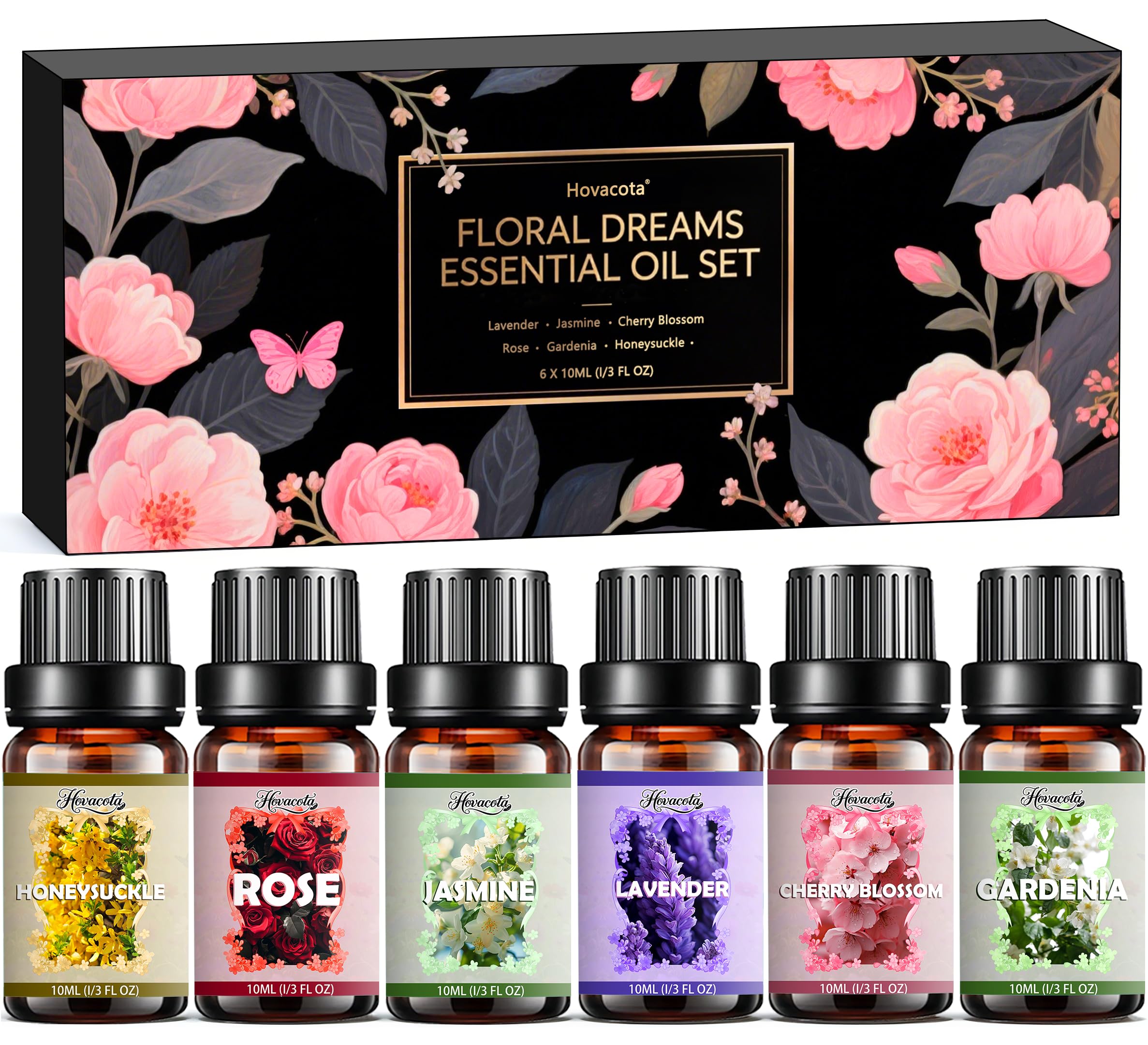 Hovacota Essential Oil Set with six fragrances for diffusers and DIY projects