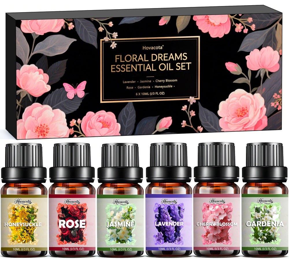 Hovacota Essential Oil Set with six fragrances for diffusers and DIY projects