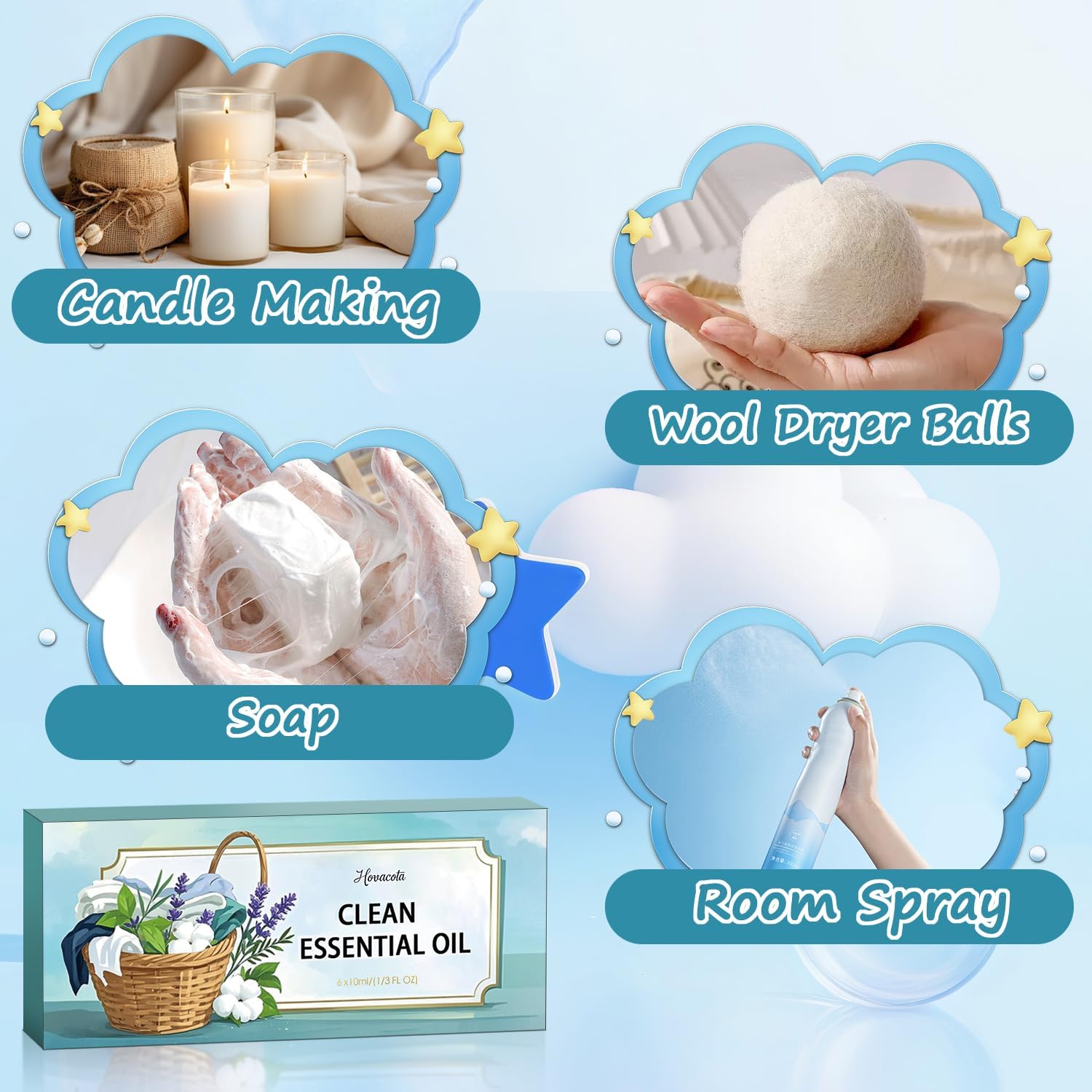 Hovacota fresh cotton oil bottle for light everyday fragrance.