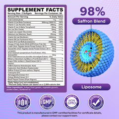 Hovika AREDS2 softgels label closeup shows lutein and zeaxanthin ingredients.