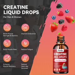 Hovika Creatine HCL liquid drops dropper shows precise 2 ml dose.