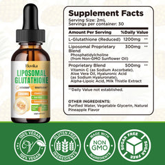 Hovika glutathione drops with dropper ready for easy dosing.