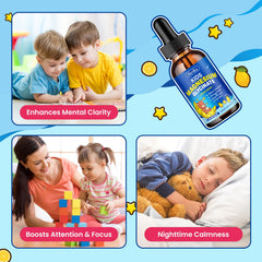 Hovika Kids Magnesium Drops dropper close-up showing quick administration.