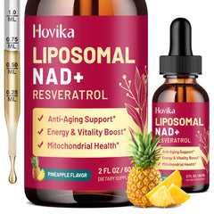Hovika Liposomal NAD bottle front shows daily energy and vitality.