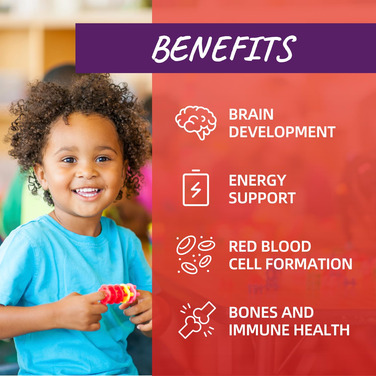 Hovika iron drops mixed into juice for a tasty iron boost.