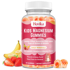 Hovika magnesium glycinate gummies kids bottle on shelf promoting daily calm