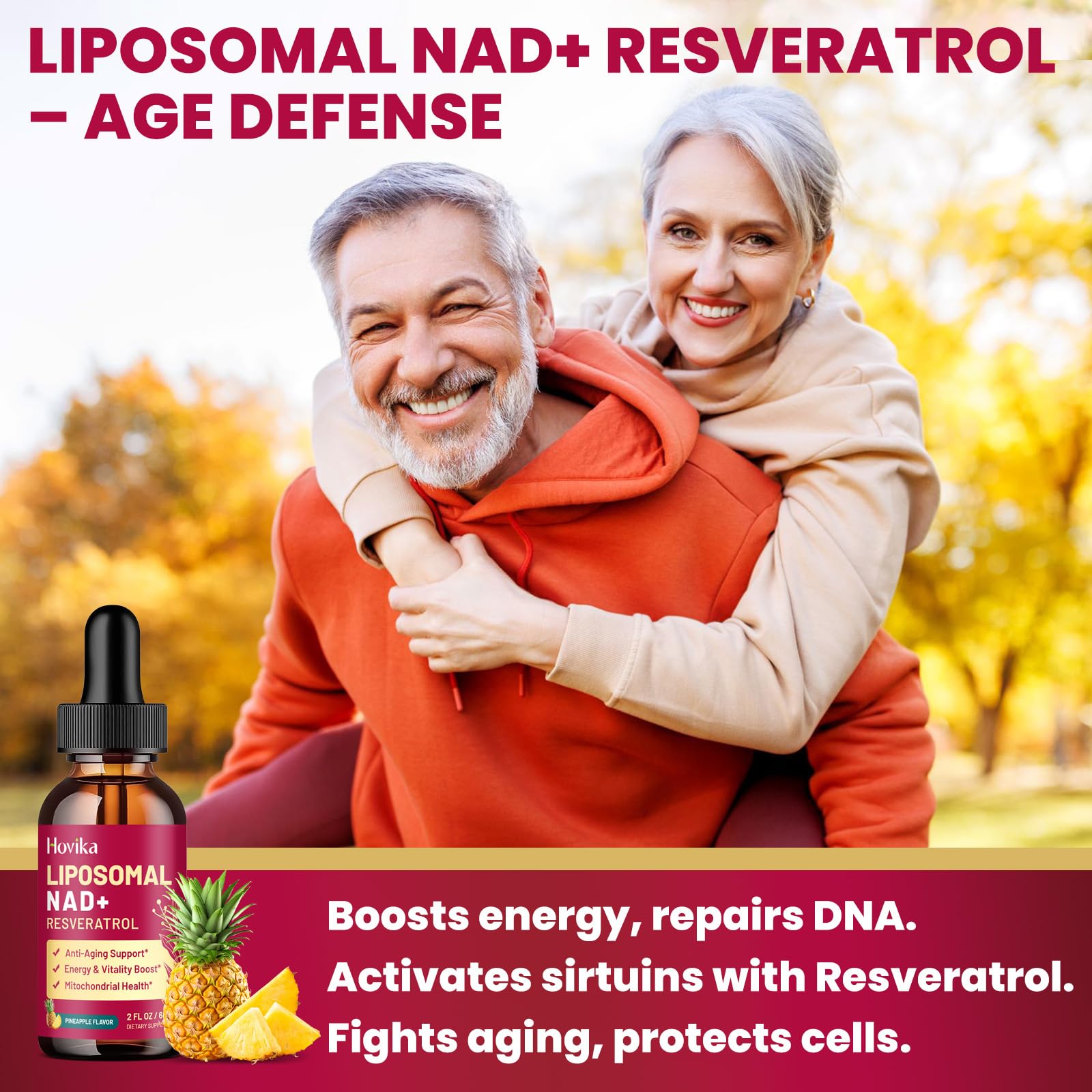 Hovika Pineapple flavor drops suggest convenient daily intake.
