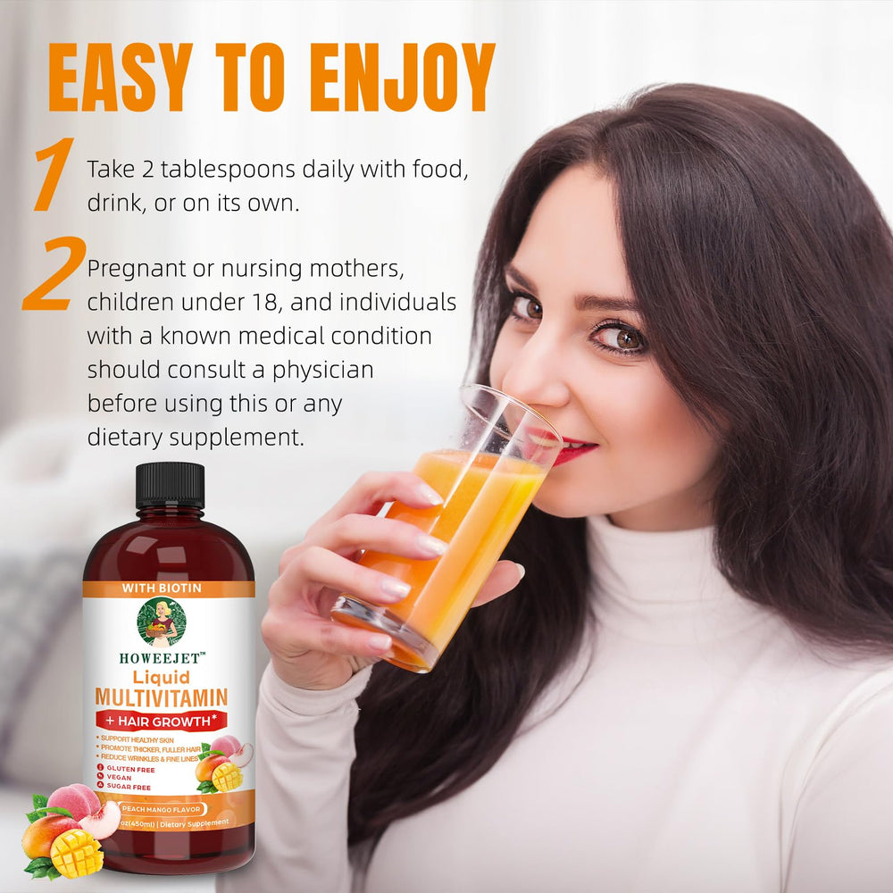 HOWEEJET liquid multivitamin fruity flavor inviting regular daily use.