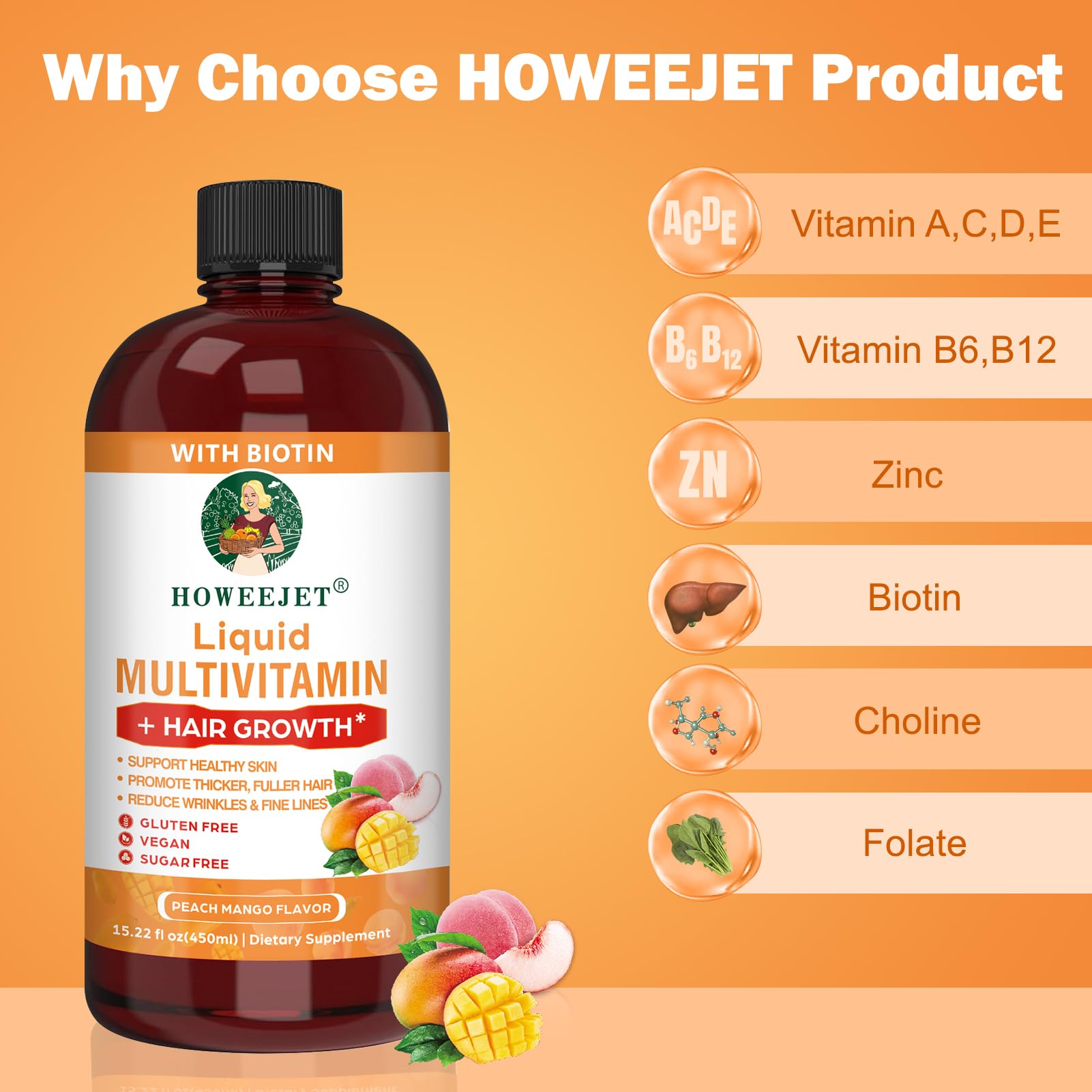 HOWEEJET Peach Mango flavor shot suggests a tasty daily routine.