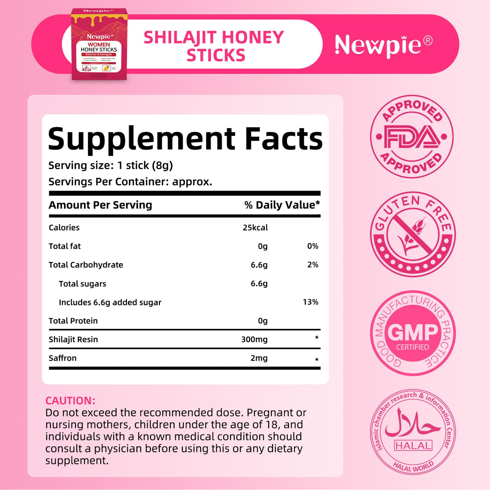 HOWEEJET Shilajit Honey Stick close-up shows rich strawberry flavor.
