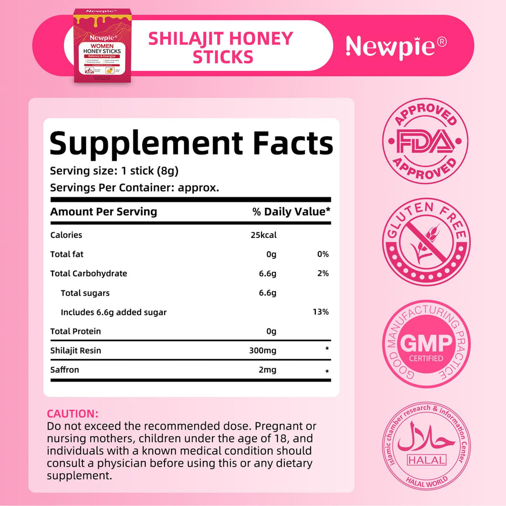 HOWEEJET Shilajit Honey Stick close-up shows rich strawberry flavor.