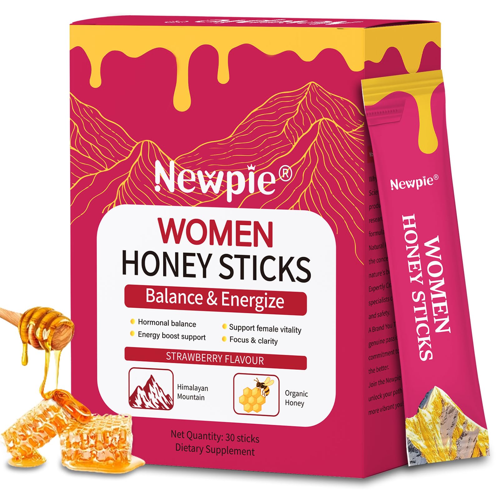 HOWEEJET Shilajit Honey Sticks packaging highlights premium Himalayan energy support.